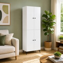 Two-Cabinet Storage Set in White Engineered Wood