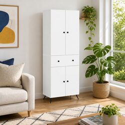 White Modular Furniture Set with Storage Options
