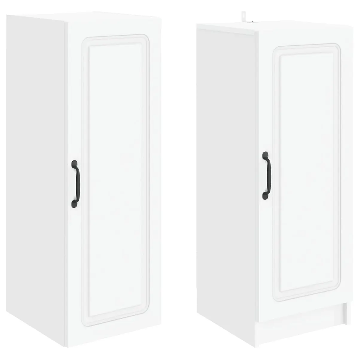 Cabinet Set 2 Pieces White Storage Furniture Living Room Bedroom Compartments