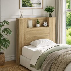 Functional Storage Headboard with RGB LED Lighting