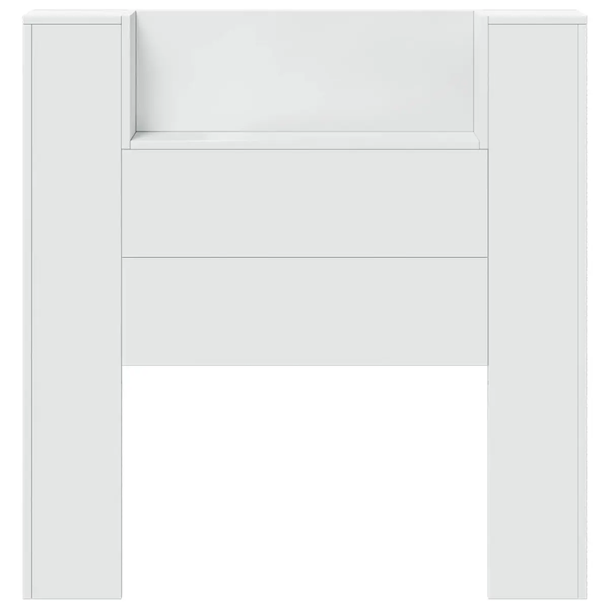 Storage Headboard with RGB LED Lights Bedroom Bedside Shelving Unit White