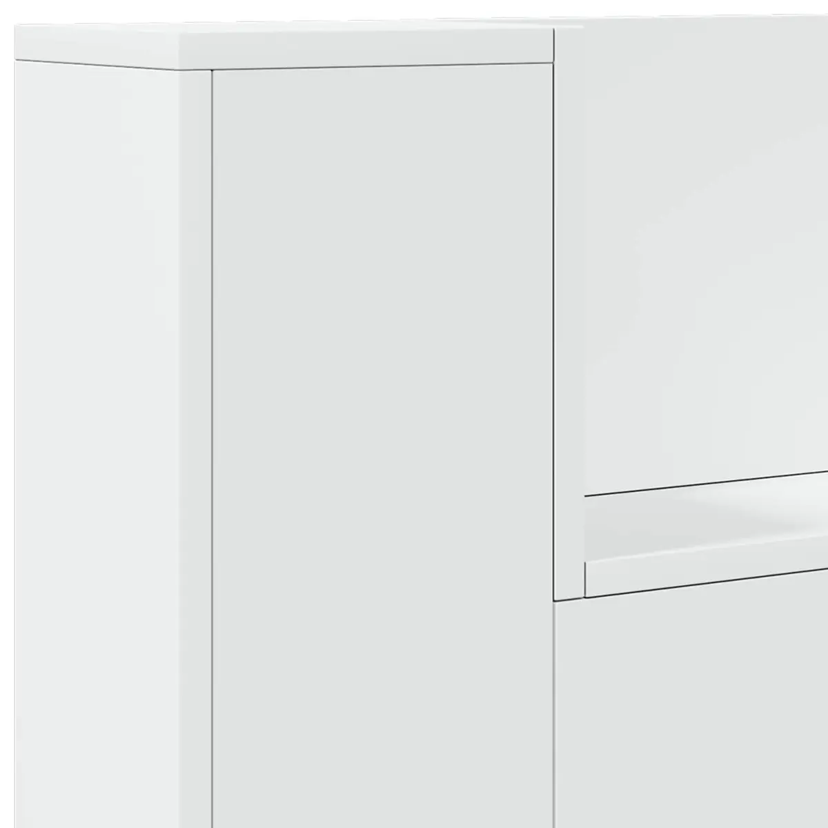 Storage Headboard with RGB LED Lights Bedroom Bedside Shelving Unit White