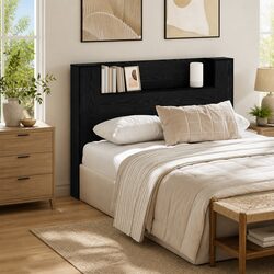 Efficient Storage Headboard with RGB LED Lighting