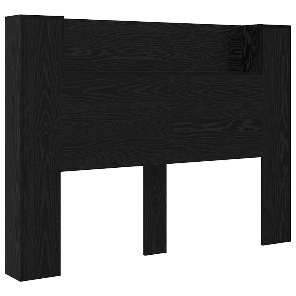 Engineered Wood Storage Headboard with Adjustable RGB LED Lights for Bedroom Black