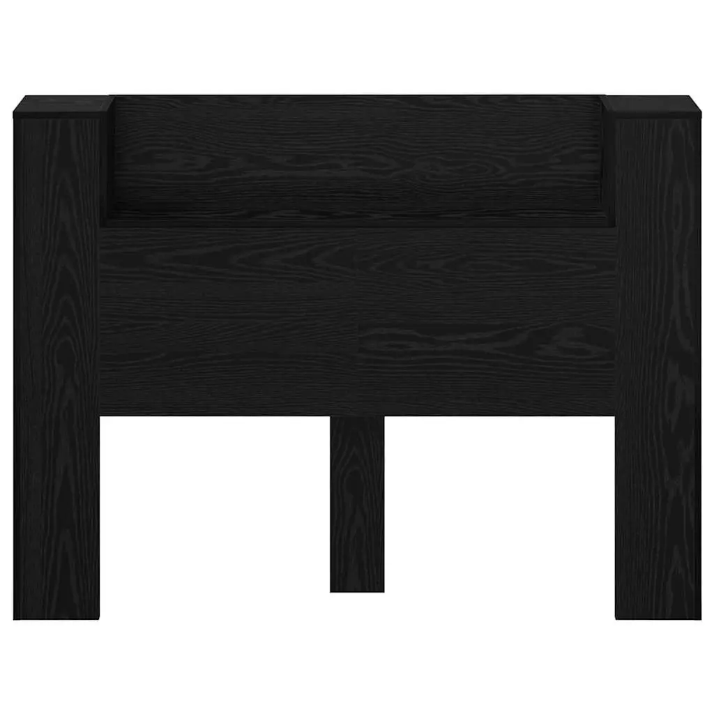 Engineered Wood Storage Headboard with Adjustable RGB LED Lights for Bedroom Black