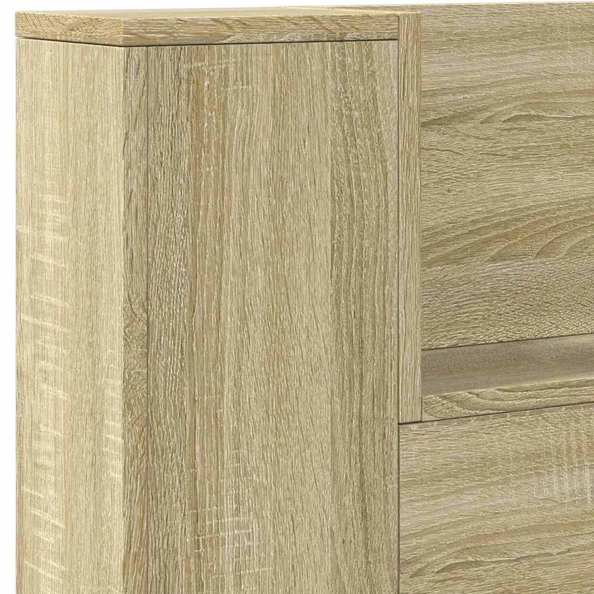 Storage Headboard with RGB LED Lights Engineered Wood Bedroom Shelf Brown Sonoma Oak