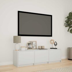 Sleek LED-Illuminated White TV Storage Cabinet