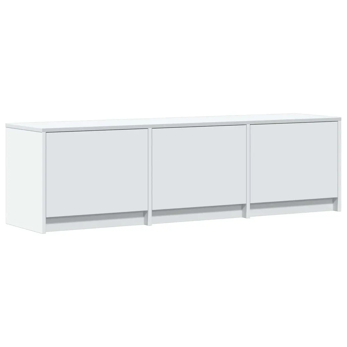 TV Cabinet with LED Lights Modern Style Engineered Wood Storage Unit White 140 x 34 x 40 cm