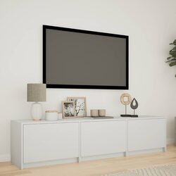 Sleek White TV Cabinet with LED Accent Lighting 165cm