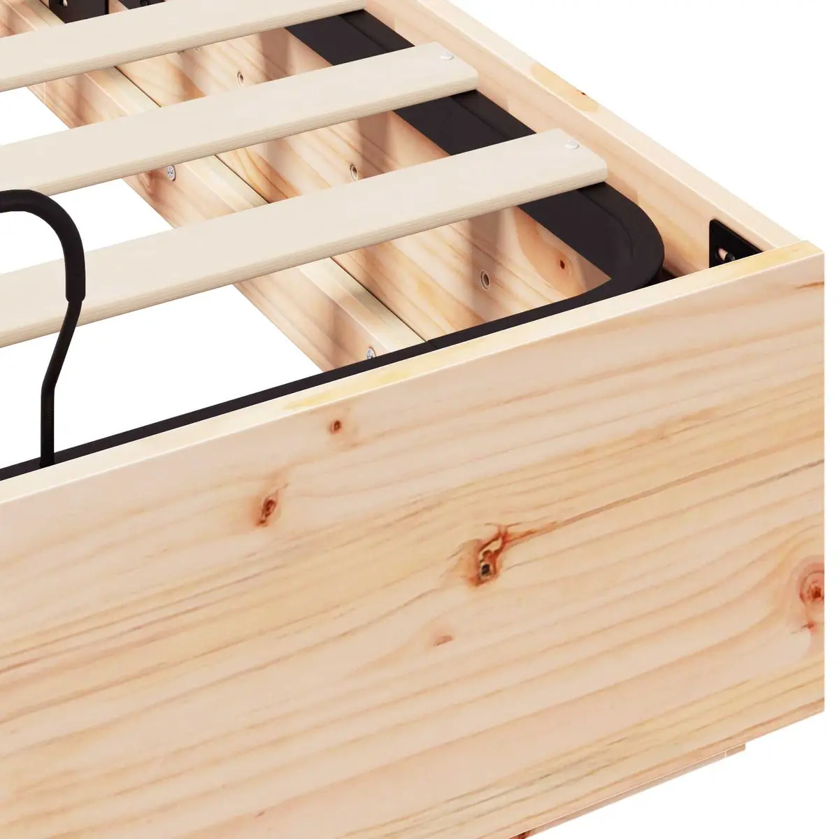 Ottoman Bed Frame with Storage Hydraulic Lift System Solid Pine Wood Brown 135 x 190 cm