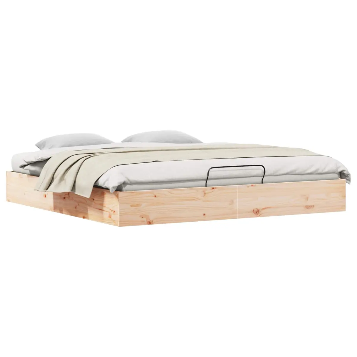 Storage Ottoman Bed Frame Modern Gas Lift 180 x 200 cm Brown