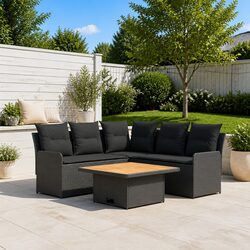 Modular 4-Piece PE Rattan Furniture Set for Indoor Outdoor Use