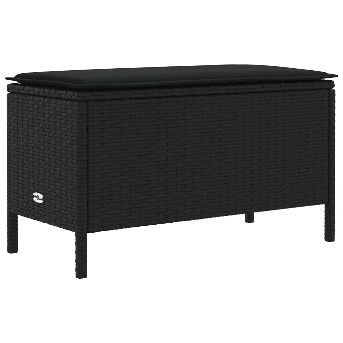 5 Piece PE Rattan Sofa Lounge Set with Cushions Black