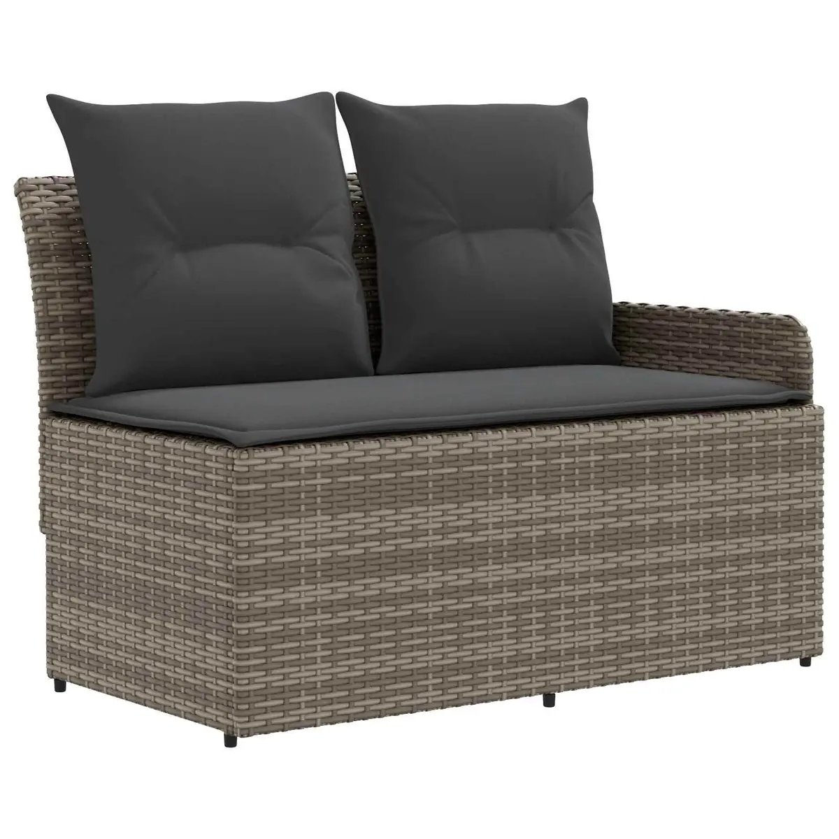 5 Pcs Outdoor Indoor Furniture Set with Cushions Lounge Sofa Grey Rattan