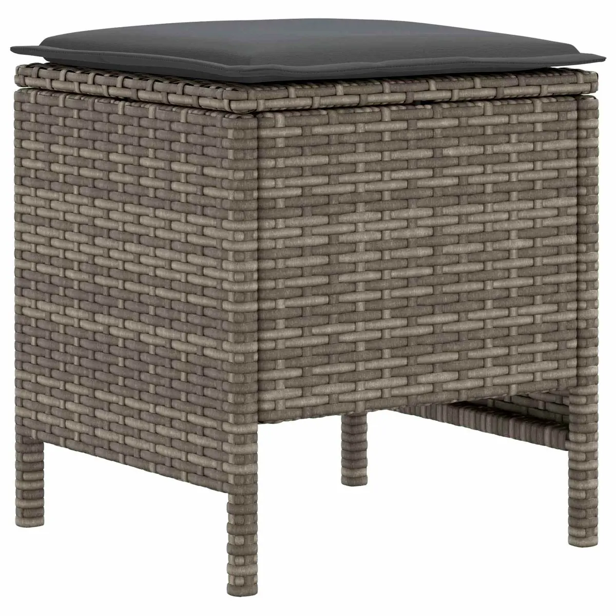 Outdoor Furniture Set 7 Pieces with Cushions Grey PE Rattan Patio Lounge Seating