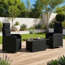 3-Piece Outdoor Dining Set with Adjustable Features