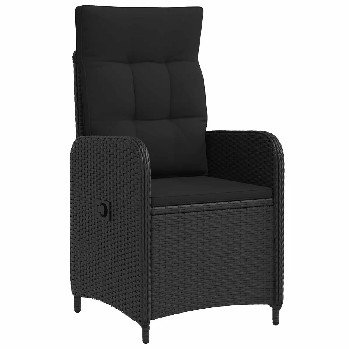 Outdoor Dining Set Adjustable Chairs 3 Piece Black PE Rattan Table Patio Furniture
