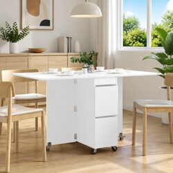 White Extendable Dining Table 140x80x77cm
