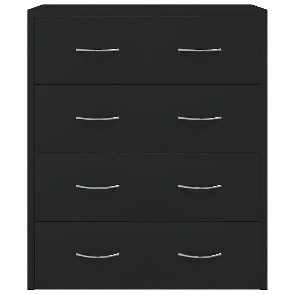 Sideboard Cabinet Storage with 4 Drawers Black 60x30.5x71cm
