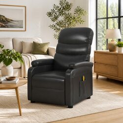 Black Recliner Massage Chair with 6 Points and Hand Control