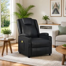 Electric Massage Chair with Faux Leather and 6 Massage Points
