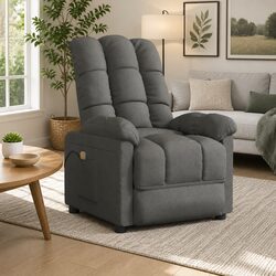 Grey Fabric Electric Massage Chair with Manual Recline