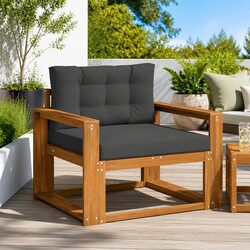 Outdoor Middle Sofa Section with Solid Acacia Wood Construction