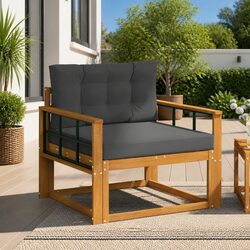 Weather-Resistant Acacia Wood Middle Sofa Section