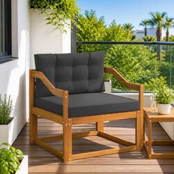 Solid Acacia Wood Middle Sofa Section for Patios