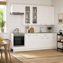 8-Piece Engineered Wood Kitchen Unit in White
