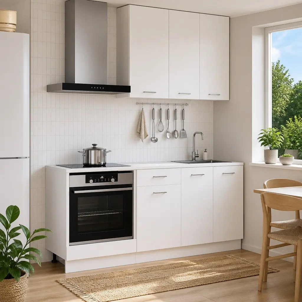Kitchen Cabinet Unit 5 Piece in White Engineered Wood