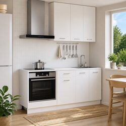 Modern Kitchen Cabinet Unit 5 Piece in White Engineered Wood