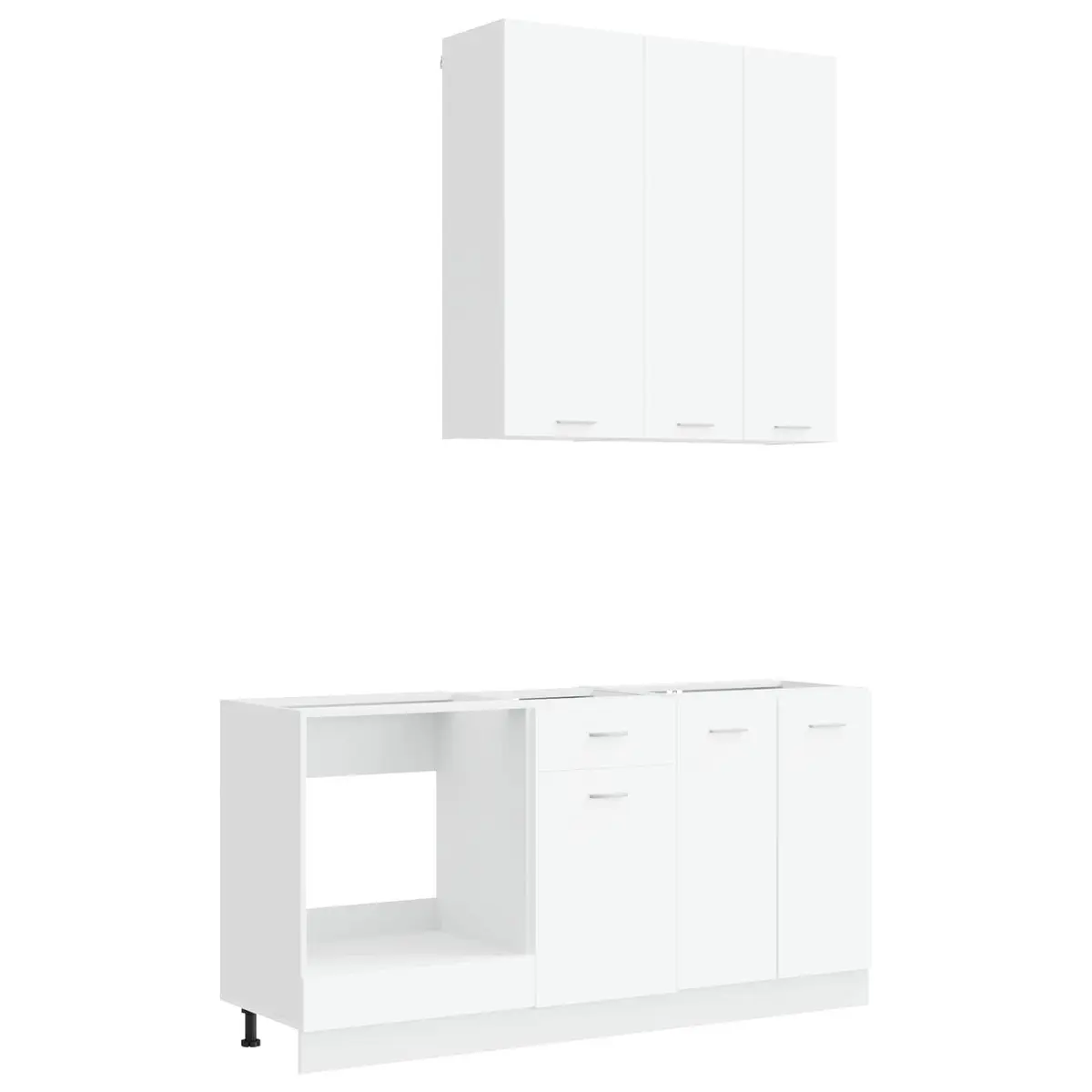 5-Piece White Engineered Wood Kitchen Cabinet Set