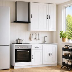White 5 Piece Kitchen Cabinet Unit with Adjustable Shelves