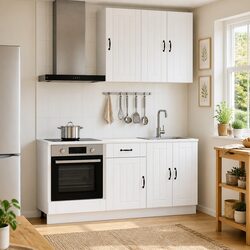 5-Piece Engineered Wood Kitchen Storage Unit in White
