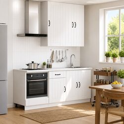 Engineered Wood 5-Piece Kitchen Storage Unit in White