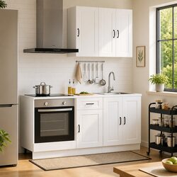 5-Piece Kitchen Cabinet Storage Unit in White