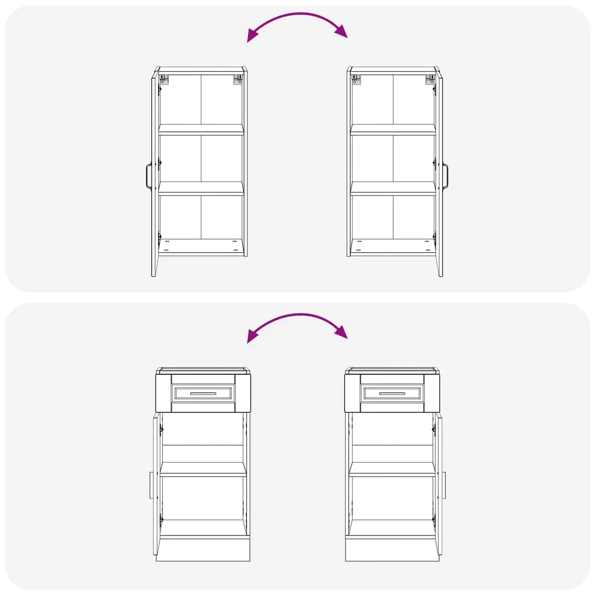 5-Piece Kitchen Cabinet Storage Unit in White
