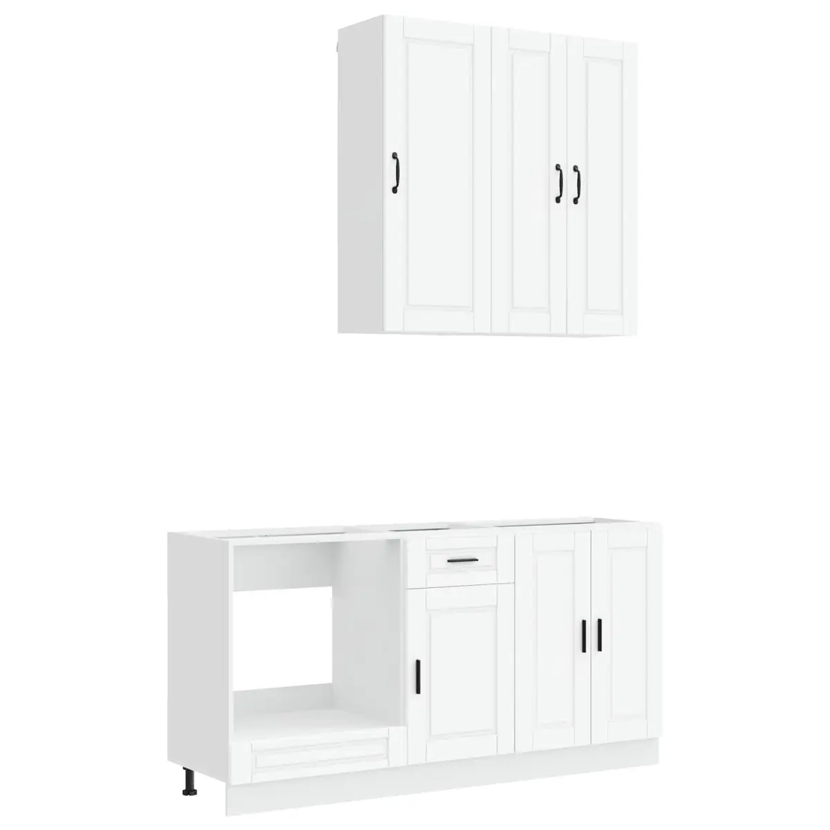 Kitchen Cabinet 5 Piece Engineered Wood Storage Unit White