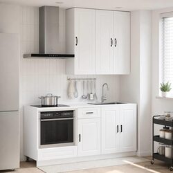 Kitchen Unit PORTO 5 Piece High Gloss White Storage Cabinet Engineered Wood