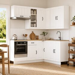 8 Piece Engineered Wood Kitchen Unit Storage Solution