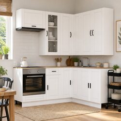 8-Piece White Engineered Wood Kitchen Unit