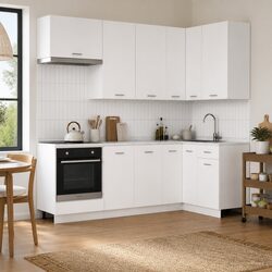 8-Piece Modular Kitchen Cabinet Unit in White