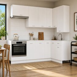 8-Piece White Kitchen Organiser with Engineered Wood