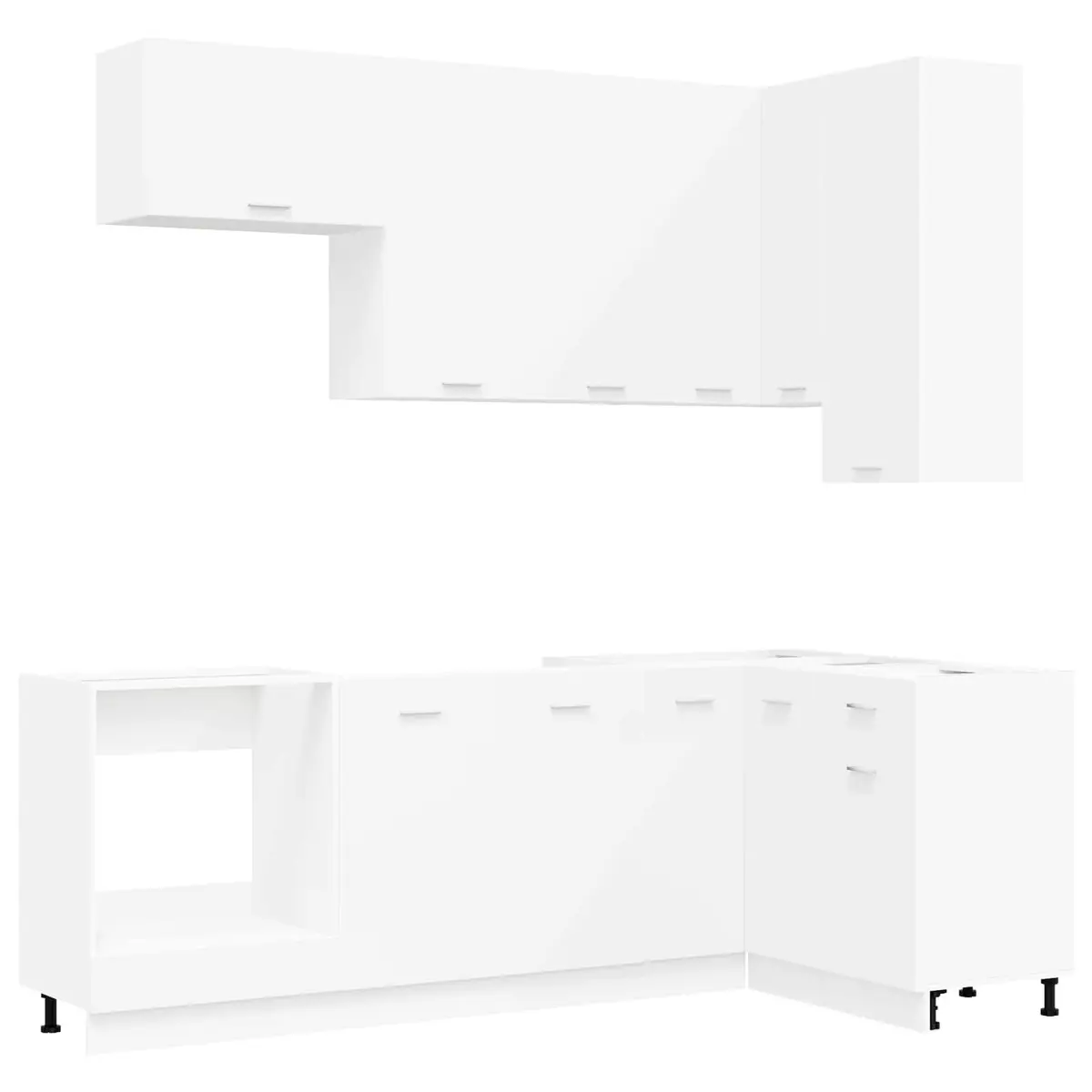 8-Piece White Kitchen Organiser with Engineered Wood