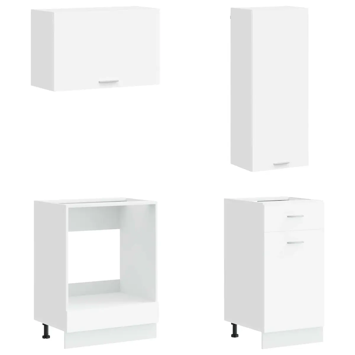 8-Piece White Kitchen Organiser with Engineered Wood