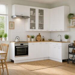 Engineered Wood 8-Piece Kitchen Cabinet Unit