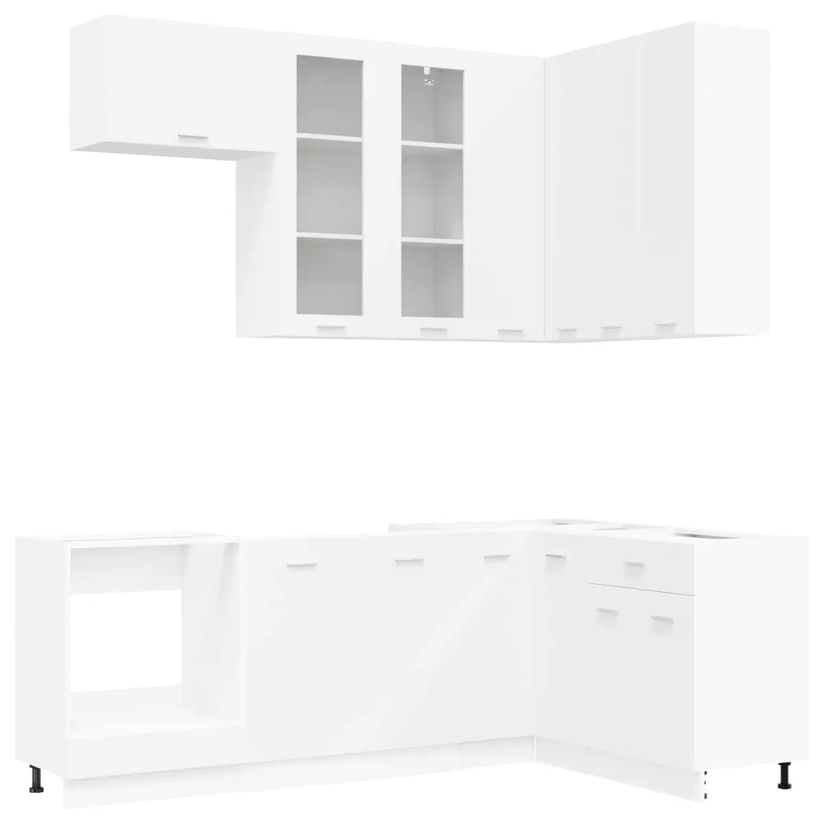 Engineered Wood 8-Piece Kitchen Cabinet Unit