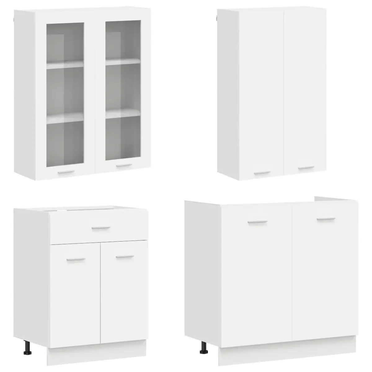 Engineered Wood 8-Piece Kitchen Cabinet Unit