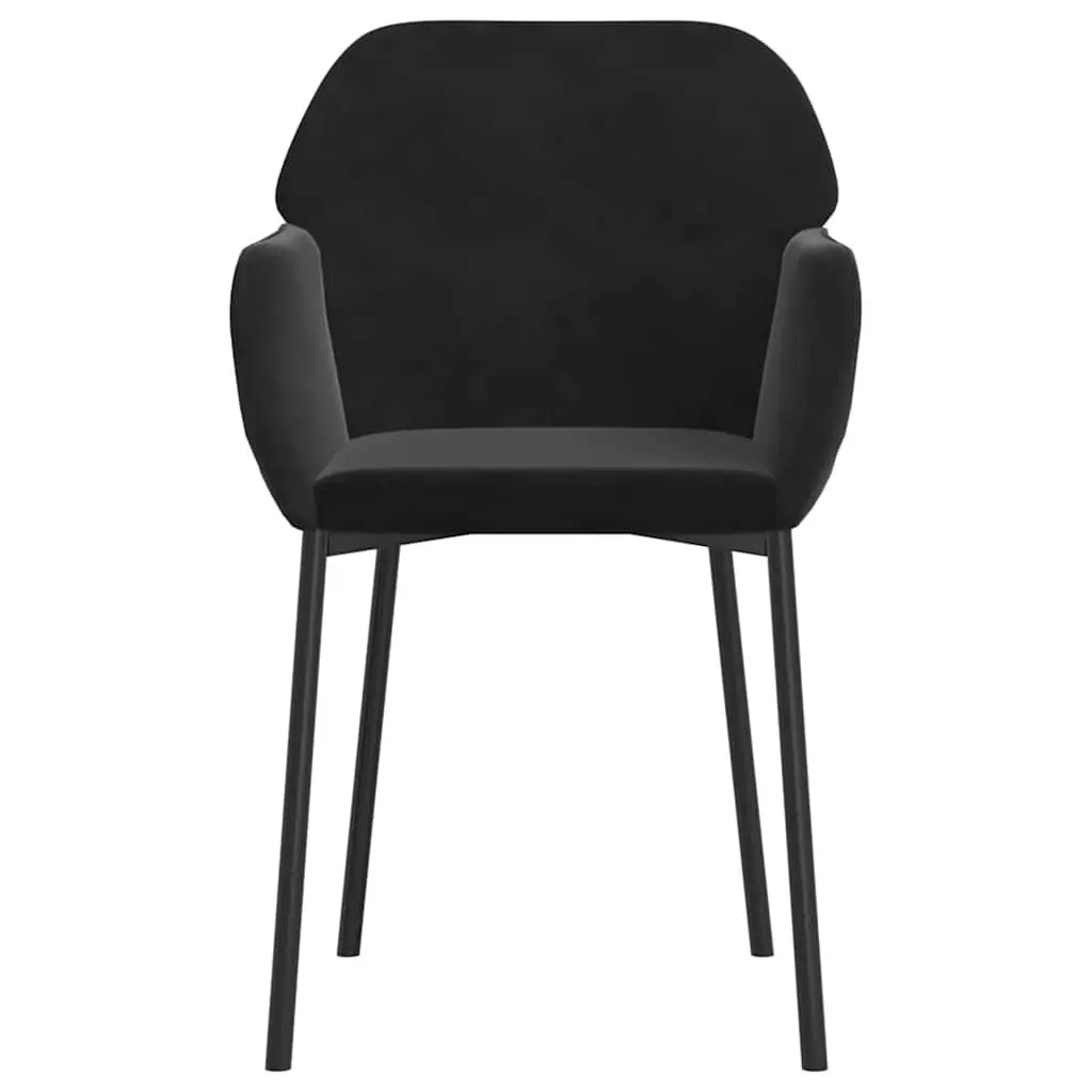 Dining Chairs 2 pcs Black Velvet Kitchen Seat Armrest Backrest Padded Foam